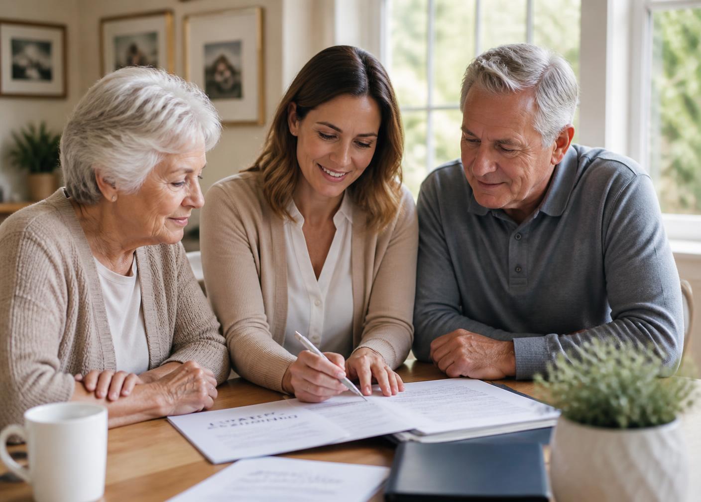 Family reviewing estate plans